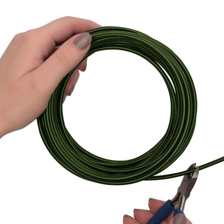 Aluminiumdraad 4mm 10m Dark green