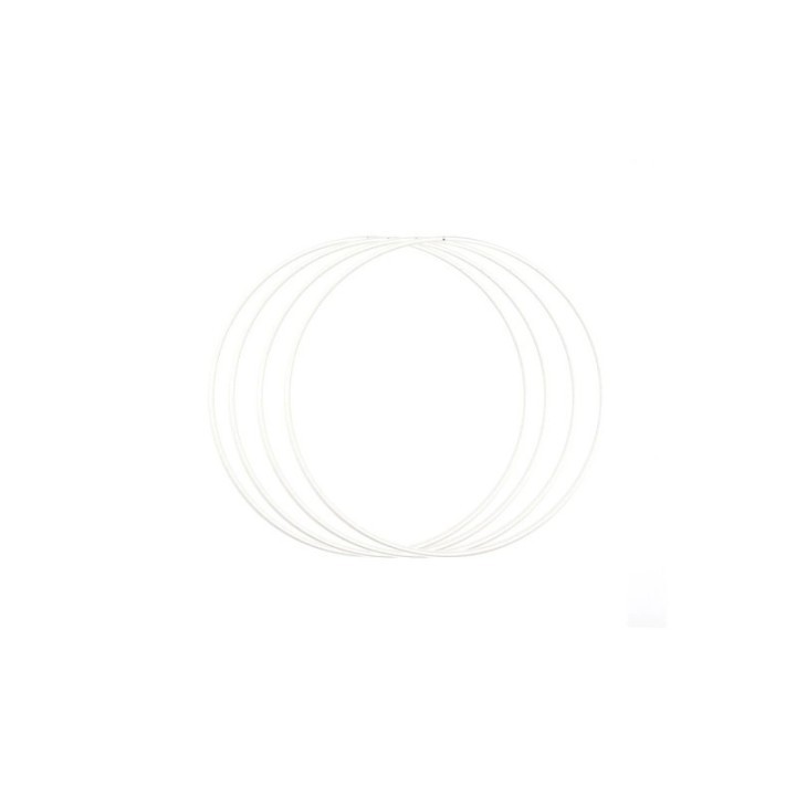 Metalen Spanring diameter 20cm 3mm Wit, 4 stuks