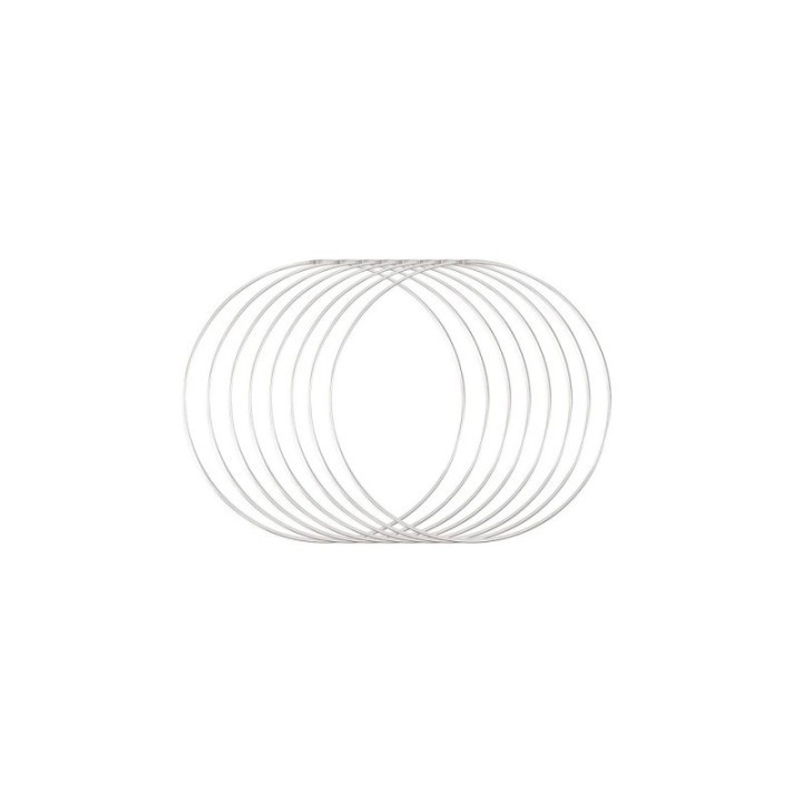 Metalen Spanring set 15cm, dikte 3mm, kleur Zilver, 8 stuks