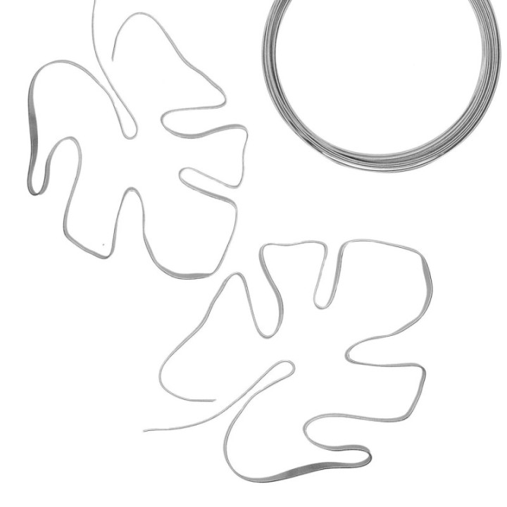 Aluminiumdraad Embossed Plat 5mmx1mmx5m Silver