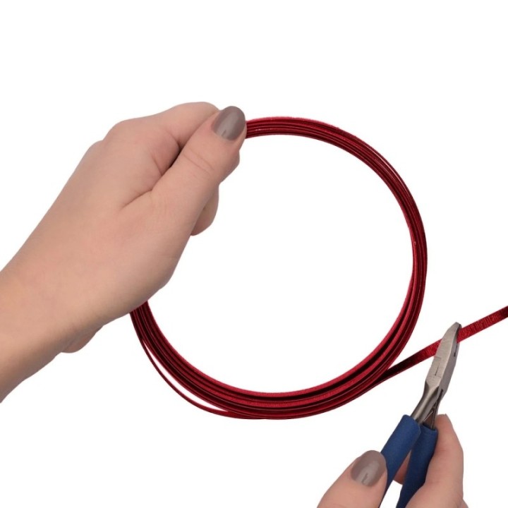 Aluminiumdraad Embossed Plat 5mmx1mmx5m Red