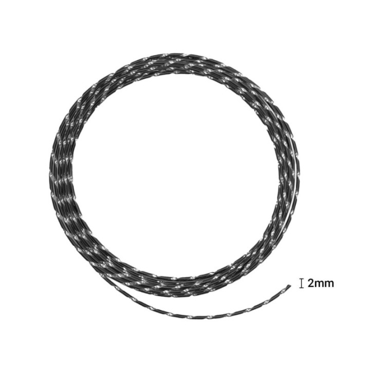 Aluminiumdraad Diamond Cut 2mmx5m Black